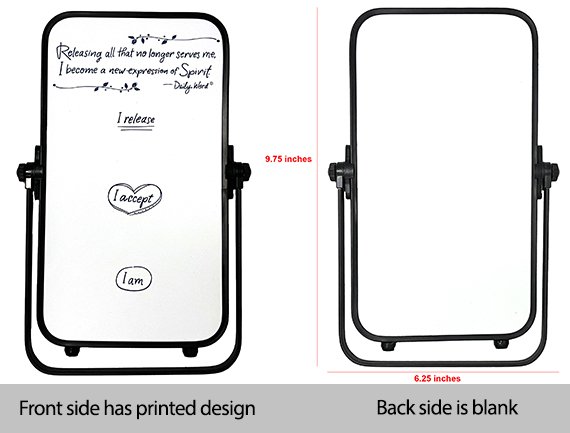 Desktop Release Whiteboard - 9.75 inches - The front side has the categories, 'I release,' 'I accept,' and 'I am' - the back side is blank